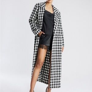 BCBGMaxAzria Monochrome Checkered Coat